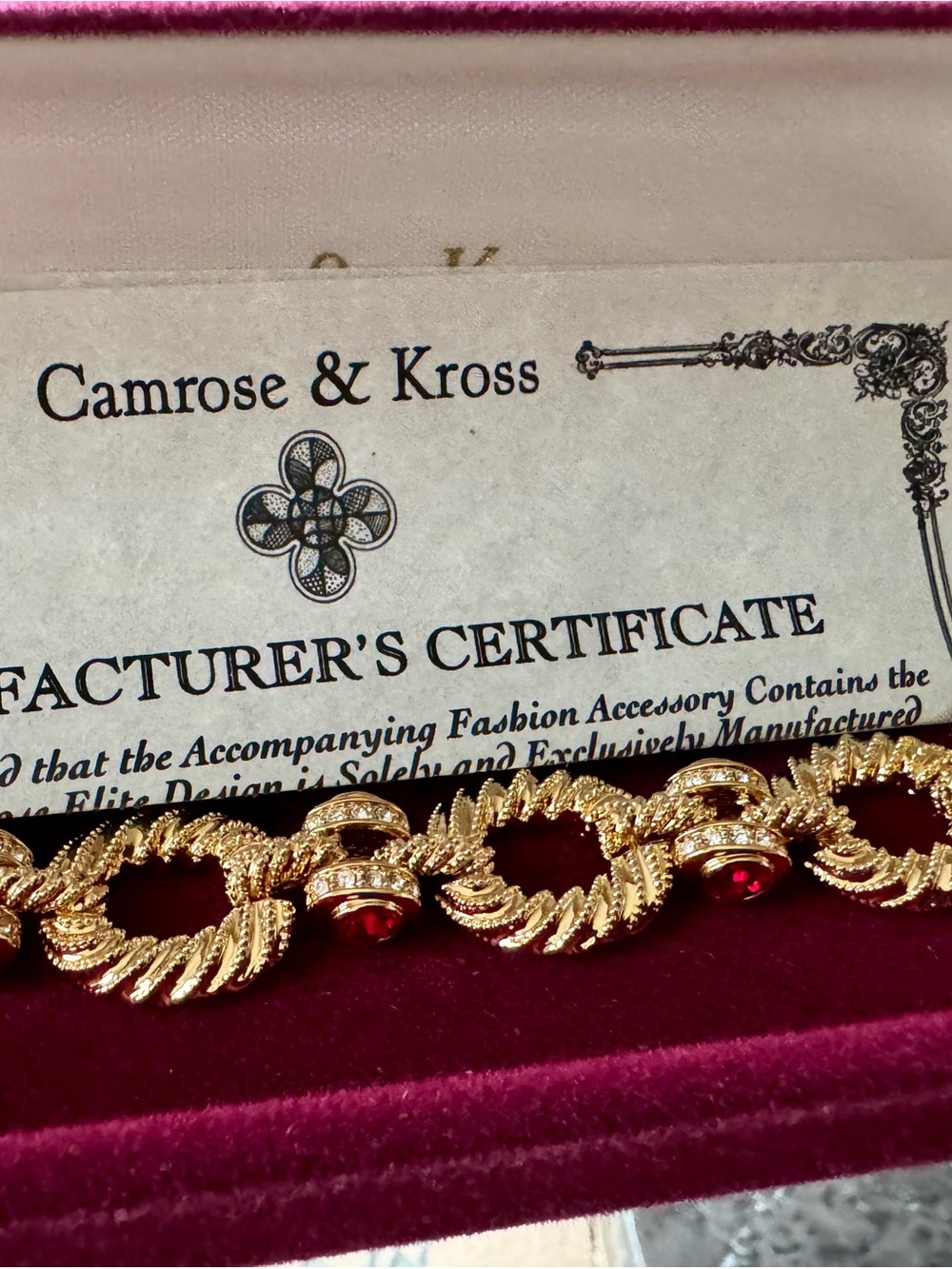 Camrose & Kross Gold Crystal-Embellished Twisted Link Bracelet - Picture 5 of 6